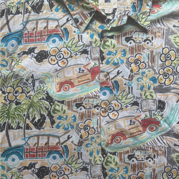 Kahala Hawaiian Islands Men’s XL Cotton Short Sleeve Button-Up Shirt Multicolor - Picture 3 of 9